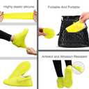 VBoo Waterproof Shoe Covers, Non-Slip Water Resistant Overshoes Silicone Rubber Rain Shoe Cover Outdoor cycling Protectors apply to Men, Women, Kids (Medium, Black)
