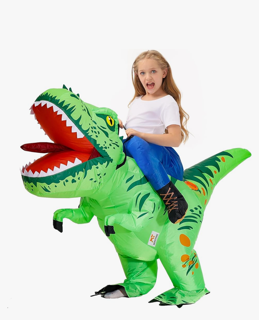 MT MENGTONG Inflatable Dinosaur Costume Kids Riding T Rex Blow up Halloween Costume Funny Party for Boys/Girls XS
