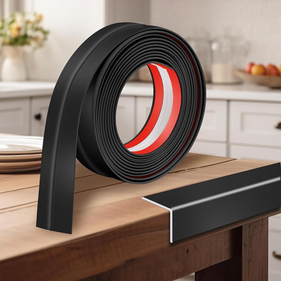 1.6 Inch x 20 Feet Wall Corner Protector Peel and Stick Corner Trim Molding Strip Self Adhesive Wall Edge Protectors Guards for Edge Ceiling, Black