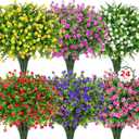 Roberly 24 Bundles Artificial Flowers for Outdoors, UV Resistant Eucalyptus Fake Flowers Shrubs Greenery Plastic Plants for Garden Porch Window Box Farmhouse Indoor Home Decor, Mixed