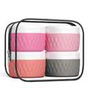 Kuangre Travel Containers for Toiletries, Silicone Cream Jars BPA-Free, TSA Approved 2oz Travel Size Containers, Leak-proof Silicone Jars with Lid for Cosmetic Face Hand Body Cream (4 Pack) (Pink)