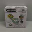 weltonhm Mixing Bowls Set of 3 Stainless Steel Bowl with Lids Set, Nesting Bowls with Graters Airtight Lids for Cooking, Baking, Prepping (Green)