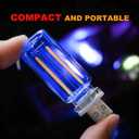 2 x 2 PCS USB LED Car Interior Atmosphere Light, Touch Control Adjustable Brightness, Mini Portable Night Lamp for Bedroom, Camping, Universal Plug-in Dcor (Blue)