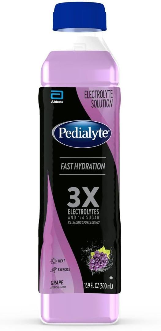Pedialyte Electrolyte Solution, Grape, Hydration Drink, 1 bottle, half liter each BBD: 

09 SEP 2027