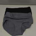 Vevmon Cotton Underwear for Women High Waisted Full Coverage Briefs Soft Ladies Panties, Black And Gray - Large