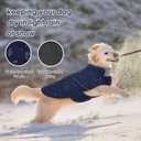 PUMYPOREITY Warm Dog Jacket, Reflective Winter Coat with Adjustable Hook & Loop, Fleece Snowsuit with Turtleneck, Water Resistant Cold Weather Coats for Small Medium Large Dogs, M, Blue