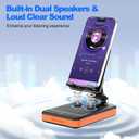 JTEMAN Bluetooth Speaker Phone Stand with Charging Function,Portable Foldable Slim Stand,Birthday Gifts for Men and Women Tech Gadgets