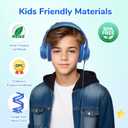 EarFun K3 Kids Headphones, USB Type C Over Ear Headphones for Kids, Volume Limit, HD Stereo Sound, Comfortable Fit, Foldable Wired Headphone for School/Travel/Boys/Girls/Tablet/iPad, Blue