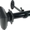 Decopolitan 7/8-Inch Square Curtain Rod Set, 18 to 36-Inch, Black Espresso