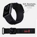 Nereides Compatible with Apple Watch Series 11 Band Series 10/9/8/7/6/5/4/SE/SE2, Nylon Sports Strap with Woven Design for 42mm/40mm/41mm/38mm (L, Black)