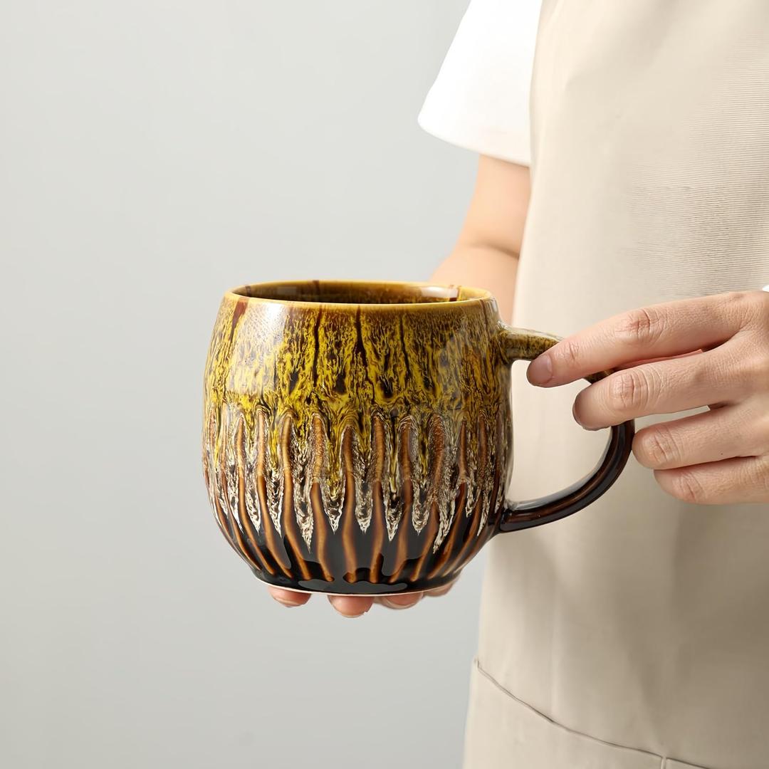 Large Ceramic Coffee Mug - 20oz Big Tea Cup, Yellow | Large Tea Mug, Microwave Safe, Dishwasher Safe