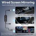Car Screen Mirroring Adapter with Wireless CarPlay - Supports Watching Any App (YouTube, Net-Flix, TikTok, etc.), Compatible with Factory-CarPlay Equipped Vehicles