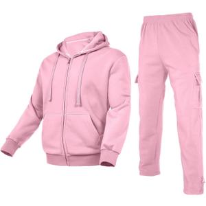Men's Tracksuit 2 Piece Thick Warm Sweatsuit Set Sweatpants and Hoodie Fleece Athletic Jogging Suits With Pockets