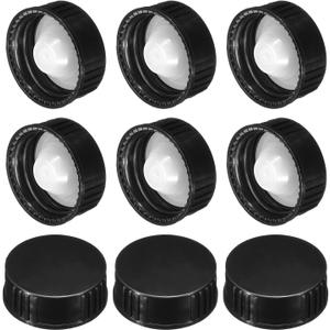 PATIKIL 28mm Phenolic Resin Cover, 72pcs Poly Seal Screw Cap Growler Cap Phenolic Cover Thread for 28-400 Glass Beer Brewing Bottles Gallon Growler Gallon Jug, Black