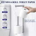 3 x Longzon Brushed Nickel Toilet Paper Holder Wall Mount, Self Adhesive Toilet Paper Holder Storage for 3 Roll Tissue, Premium 304 Stainless Steel Stick On Toilet Paper Roll Holder for Bathroom, Silver