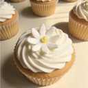 108 Count Edible Flower Cake Decorations, Small Edible Flowers, Sugar Flowers, Cakes & Cupcakes Toppers, Edible Dessert Decorations (0.8 Inch) (8 Petals White)