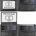 Wallet for Men-Genuine Leather RFID Blocking Bifold Stylish Wallet With 2 ID Window (Vintage Carbon Fiber Black)