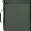 Dark Olive Green Accordion File Organizer with 3 Ring Binder 7 Pocket Expanding File Folders with Labels Zipper Binder Bag for Letter A4 Files, Holds 500 Sheets