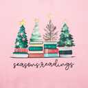 Christmas Sweatshirts for Women All Booked Christmas Sweater Funny Merry Sweatshirt Xmas Holiday Long Sleeve Pullover (Pink, S)