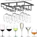 Wine Glass Rack, 2 Pack Under Cabinet Stemware Rack Wine Glass Holder, 3 Rows Black Metal Wine Glass Storage Hanger Under Shelf for Cabinet Kitchen BarWtiujhg Wine Glass Rack, 2 Pack Under Cabinet Stemware Rack Wine Glass Holder, 3 Rows Black Metal Wine Glass Storage Hanger Under Shelf for Cabinet Kitchen Bar