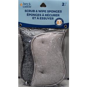 Scrub And Wipe Sponges, 2 in Pack