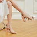 Trary Low Heels for Women Square Open Toe Ankle Strap Women's Pumps Dressy Shoes Block Chunky Heels Comfy Fashion Heeled Sandals for Women 2025 Adjustable Buckle 2.16 Inches Work Causal Party Wedding