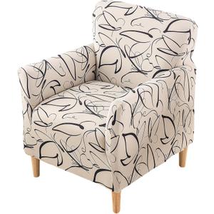 HAOYONG Banquet Armchair Slipcover Stretch Chair Covers with Arms 1-Piece Stretch Mid Century Modern Armchair Covers Removable Washable Anti-Slip Furniture Protector for Living Room