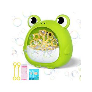 Frog Bubble Machine Toys for Kids 3-8 Years Old: Bubble Blower Maker with 2 Solutions, Outdoor Party Toy, Birthday Gift for 3 4 5 6 7 8 Year Old Girls Boys