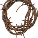 Fake Rusted Barbed Wire Decoration - 98inch Halloween Plastic Barb Wire Fake Barb Wire Decoration Prop Western Decor Haunted House Layout Barbwire Brown, 250.00X0.50X0.50CM