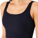 Chilylori Women's Seamless Sports Bra Workout Crop Top Ribbed Padded Longline Wirefree Medium Support Tank Tops Fitness (Black)