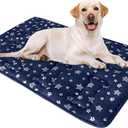 Dog Crate Mat (36" X 23"), Soft Dog Bed Mat with Cute Prints, Personalized Crate Pad, Anti-Slip Bottom, Machine Washable Kennel Pad (Navy)