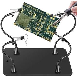 Magnetic Helping Hands Soldering Station, Third Hand Soldering Tool with Alligator Clips,PCB Circuit Board Holder,4 Flexible Gooseneck Arms & Non-slip base for Electronic Repair Soldering Craft Hobby