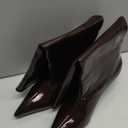 Goolita Burgundy Knee High Boots For Women, Pointed Toe Kitten Heel Wide Calf Boots Cherry Red Slip On Dress Tall Boots (9)