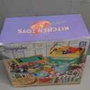 80pcs Pretend Play Kitchen Set for Toddlers, Kids Cookware Playset with Pots/Pans/Food/Fruits/Vegetables/Picnic Blanket/Storage Basket, Pink Educational Learning Toy Gift for Boys & Girls