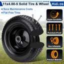 2 Pcs 11x4.00-5 Flat Free Lawn Mower Tire and Wheel, for Zero Turn Mower