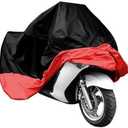Indoor/Outdoor Motorcycle Cover Reflective Waterproof Protection Heat - Moisture Guard Sportbike (Red-XXXL)