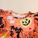 Kislio Toddler Baby Girls Fall Winter Clothes Pumpkin Ghost Shirt Tops Ruffle Pants Set Infant Thanksgiving Outfits 3PCS (6-12 Months)