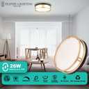 12.5 Inch LED Flush Mount Ceiling Light Fixture, 26W, Super Bright 1700 Lumens, 3 Color 3000K/4000K/5000K, Dimmable Ceiling Lamp for Bedroom Hallway Bathroom Kitchen (Black Gold)