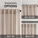 MIULEE Non-See-Through Privacy Linen Curtains 2 Panels, Light Filtering Window Curtains Farn House Textured Back Tab Semi Sheer Drapes for Bedroom Living Room, 52 x 84 Inches Long, Burlywood