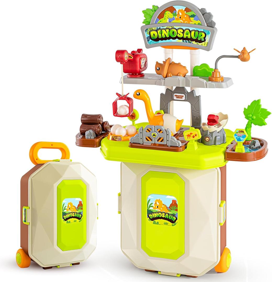 Dinosaur Toys for Kids 3-5, 2-in-1 Workbench Playset, Interactive Toddler Tool Bench, Dinosaur Toys for Boys Girls, Birthday, Christmas