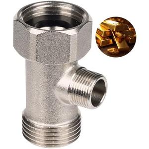 Hibbent Bidet T Adapter, Metal T Valve for Bidet(7/8” x 7/8” x 3/8”), 3 Way Tee Connector Bidet Attachment for Toilet