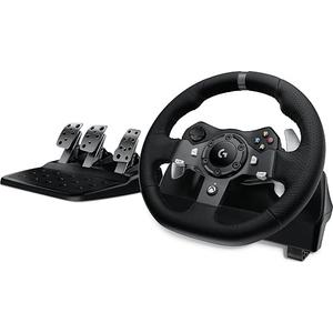 Logitech G920 Driving Force Racing Wheel and Floor Pedals, Real Force Feedback, Stainless Steel Paddle Shifters, Leather Steering Wheel Cover for Xbox Series X|S, Xbox One, PC, Mac - Black missing pieces