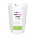 Mini Waste Basket - Pack of 2 Durable Small Plastic Garbage Trash Can Bin - Lidless Open-Top, Slim Profile for Compact Spaces - Suitable for Home, Bathroom, Office, Bedroom & More, Copper