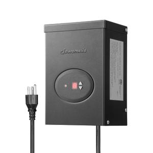DEWENWILS 300W Low Voltage Landscape Transformer, Outdoor Weatherproof Transformer with Timer and Photocell Sensor, 120V AC to 12V/14V AC for LED Lighting, Spotlight, Pathway Light, ETL Listed