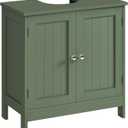 TEENFON Pedestal Sink Storage Cabinet, Under Sink Cabinet with 2 Doors & Shelf, Under Bathroom Sink Cabinet, Pedestal Sink Storage for Bathroom, Green