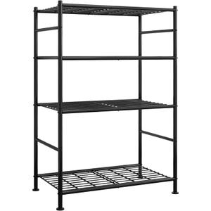 Storage Shelves - 4 Tier Shelf Organizer, Heavy Duty Garage Shelving Unit with Leveling Feet, Stable Metal Shelves Organizer for Pantry, Kitchen and Closet