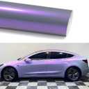 Lypumso Chameleon Vinyl Wrap Grey to Purple, Glossy Car Wrap Vinyl with Air Release Self Adhesive Vehicle Body Decal Stickers Film Color Change DIY Car Wrap for Automotive Exterior Interior 1ft x 10ft