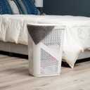 Mind Reader Slim Laundry Hamper with Lid, 60L Clothes Basket, Ventilated Plastic, White, Single