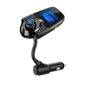 Nulaxy KM18 Bluetooth 5.4 Car Adapter with 1.44" Clear Display & Flexible Gooseneck - FM Radio Transmitter & Bluetooth Receiver for Hands-Free Calls, Wireless Music via BT/FM/AUX/TF, USB Car Charger