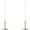mavcadonf Kitchen Island Light, 2 Pack Pendant Lights Chandelier for Dining Room, Modern Linear Pendant Light for Kitchen Island Living Room with Adjustable Rods, Brushed Gold